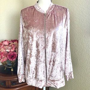 no comment Pink Crushed Velvet Jacket